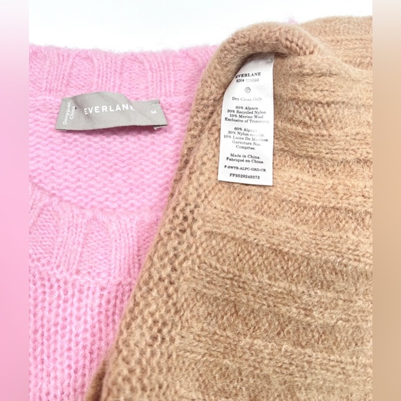 EVERLANE Womans Sweater Pastel Pink Tan Gradient Alpaca Merino RN 139393 - Picture 9 of 11